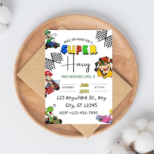 Editable Mario Bros Invitation, Super Mario Birthday Invitation, Printable Birthday Party Invitations, Kids Birthday Invitation 5x7