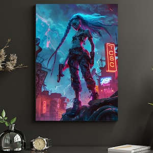 Jinx Wall Art, Arcane Poster,Canvas Wall Art&Home Decor, Digital Poster Decor, Modern Canvas,Arcane Movie Poster Gift, Video Game Decor