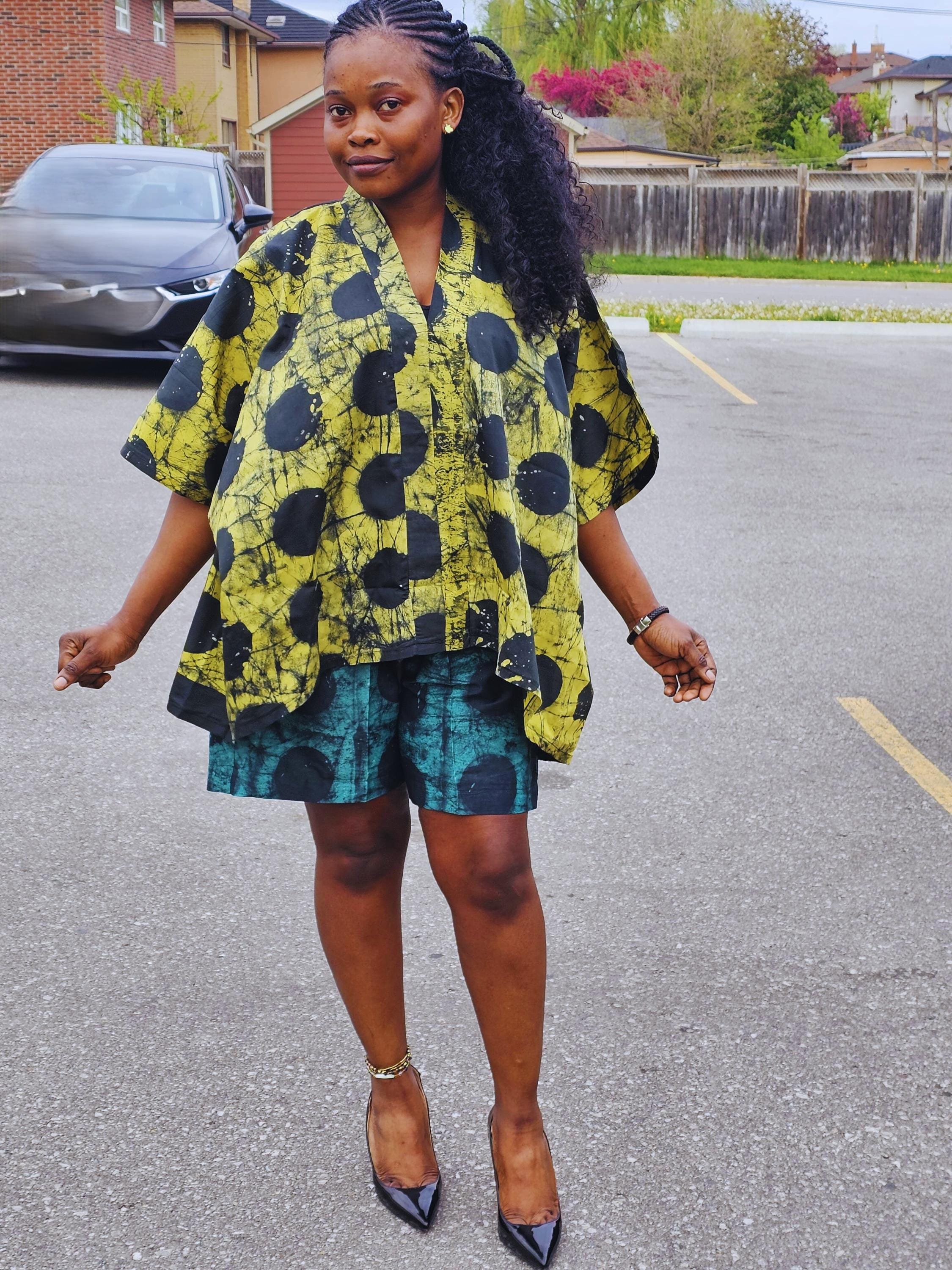 Adire Two-piece Short & Bubu Top Set - Etsy