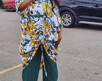 Top e pantaloni in chiffon due pezzi