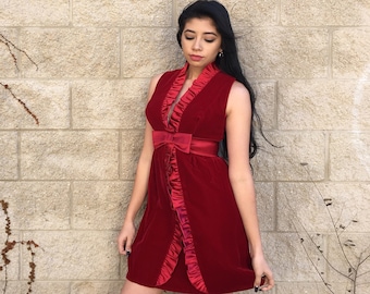 Red Dress With Big Gold and pearl Buttons - Etsy