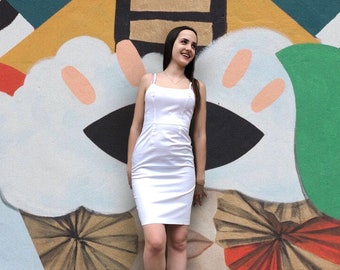 Vintage 1980's White Spaghetti Strap Dress