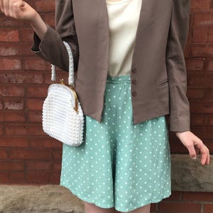 Vintage 1950's Pretty Polka Dot Mint Green Shorts