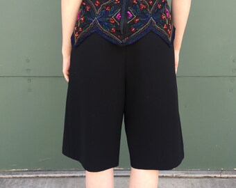 Vintage 1990's Black Flare Bermuda Shorts