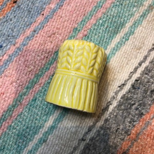 Vintage 1980&#39;s Textured Yellow Salt Shaker