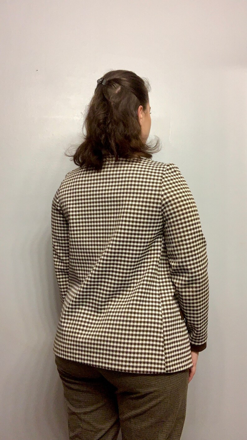 Brown and White Argyle Jacket image 3