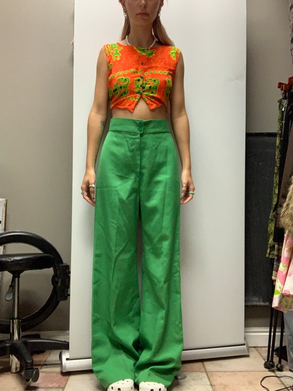 high waisted green flare - Gem