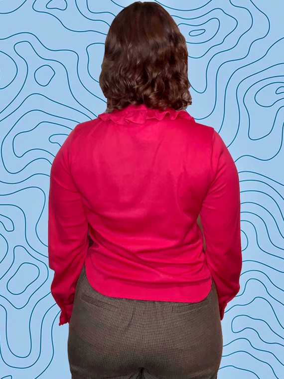 Red Ruffled Blouse - image 2