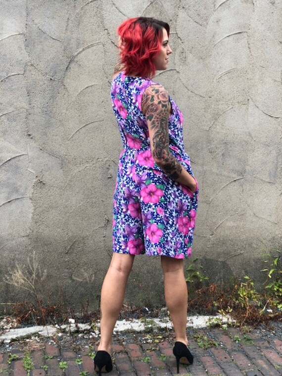 1990's Vintage Bright Floral Romper - image 4