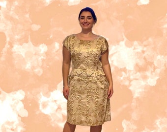 Gold Foil Floral Dress