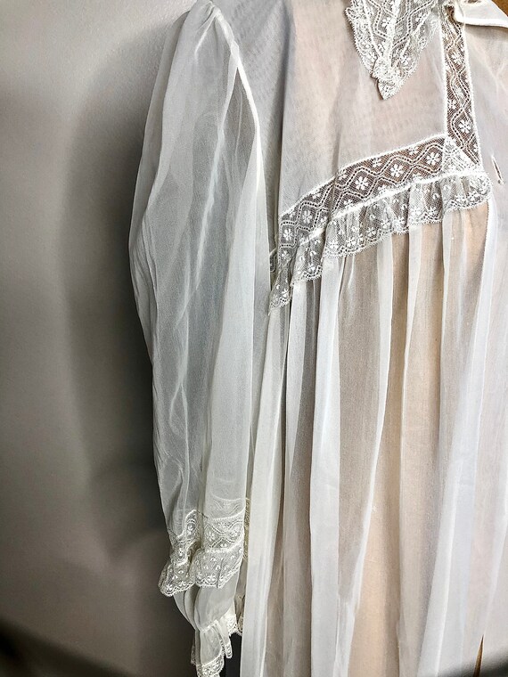 Vintage White Sheer Nightgown - image 5