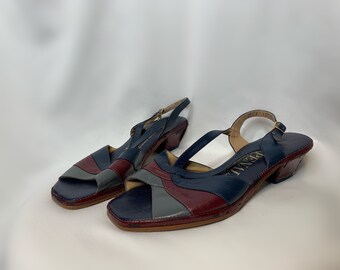 Penaljo Navy Leather Sandals