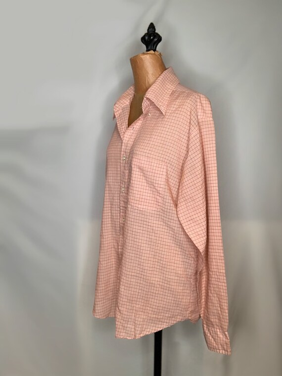 Coral Plaid Button Down - image 2
