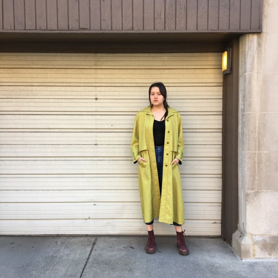 Vintage 1980's Lime Green Coat With Shoulder Pads… - image 2