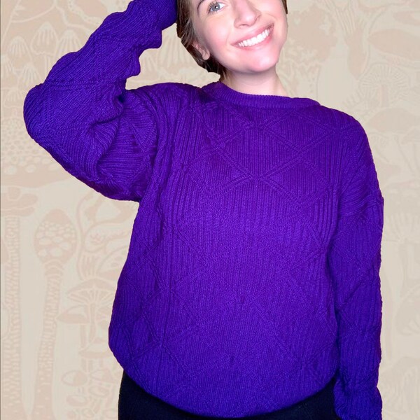 Purple Knit Sweater Etsy