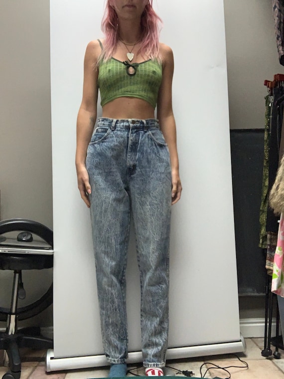 Vintage Stefano 80s High-Waisted Acid Wash Jeans