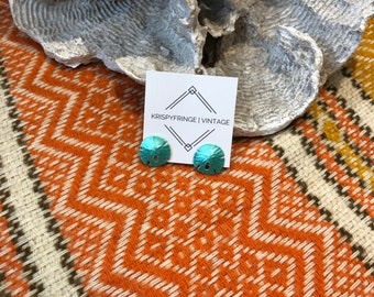 Aqua blue sand dollar earrings