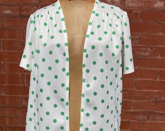 Green Polka Dot Short Sleeve Sweater