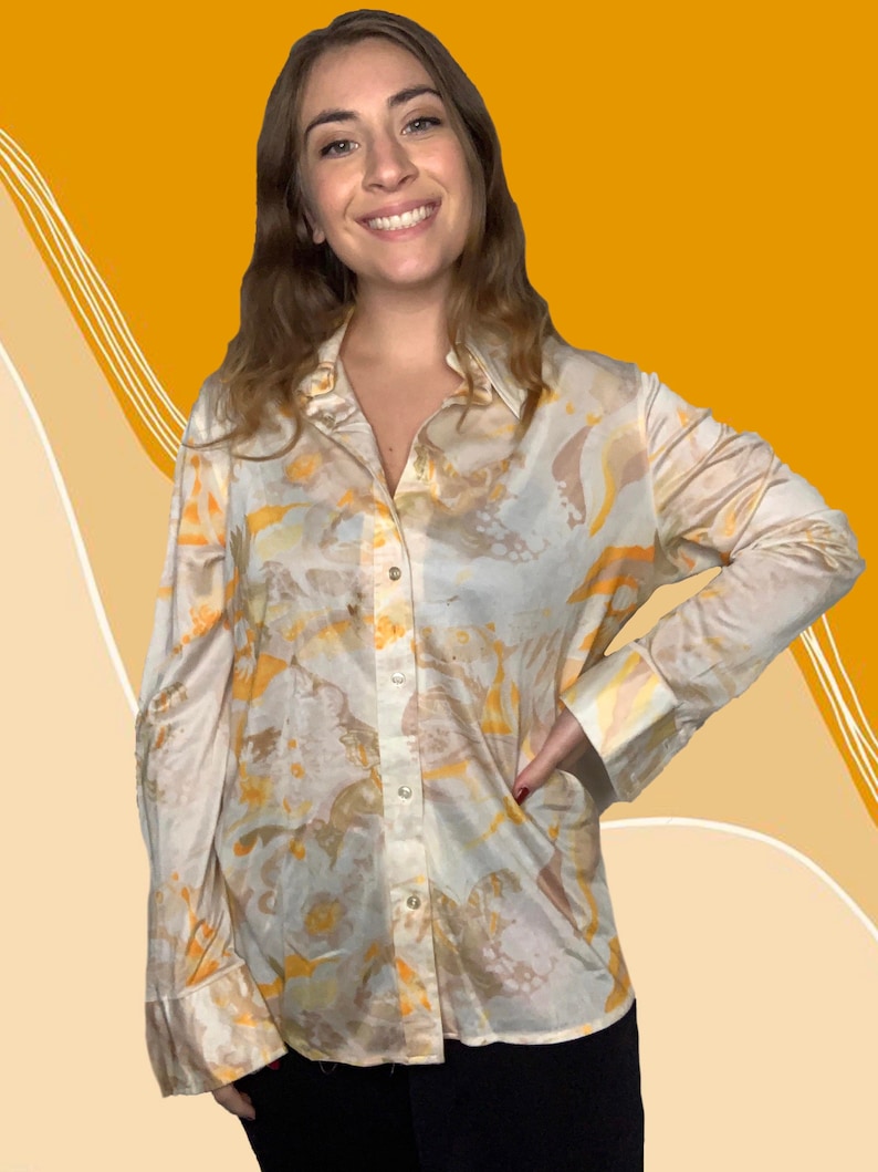 Brown and Orange Blouse