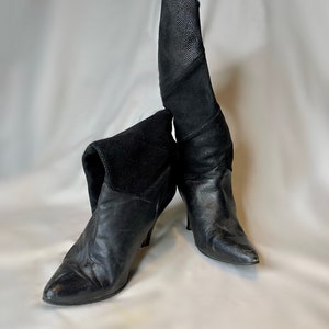 Black Suede Heeled Boots