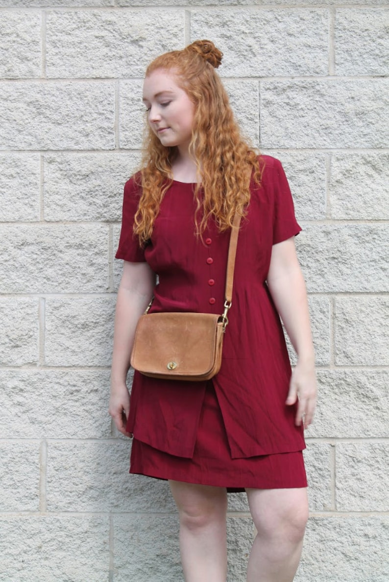 Vintage Button Down Maroon Dress