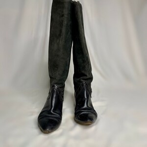 Black Suede and Leather Boots image 2