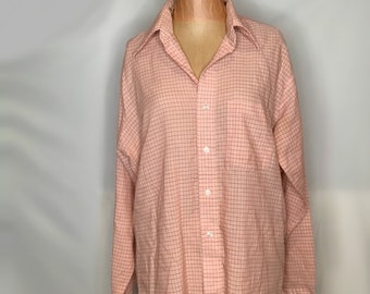 Coral Plaid Button Down