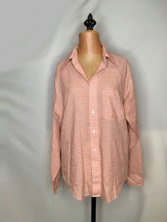 Coral Plaid Button Down - image 1