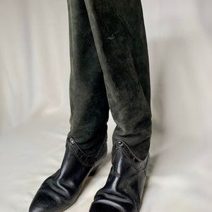 Black Suede and Leather Boots image 1