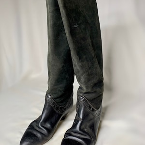 Black Suede and Leather Boots
