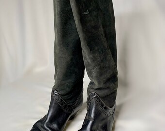 Black Suede and Leather Boots