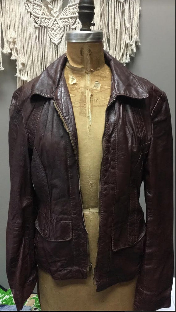 Vintage 1970's Brown Leather Jacket