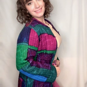 Purple and Green Geometric Jacket