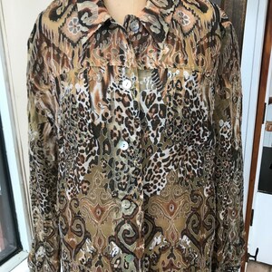 Vintage Abstract Animal Pattern Mesh Light Jacket