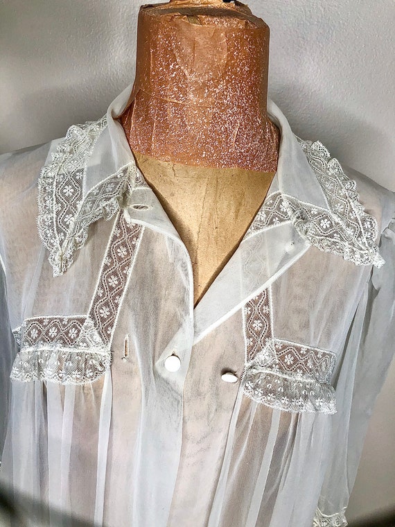 Vintage White Sheer Nightgown - image 4