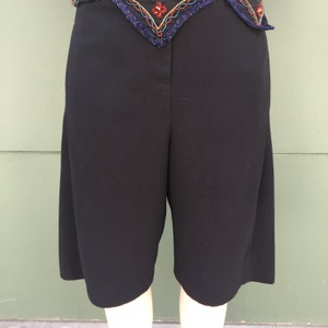 Vintage 1990's Black Flare Bermuda Shorts image 2