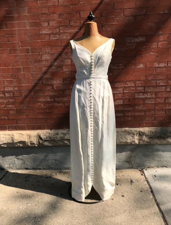 button front wedding dress