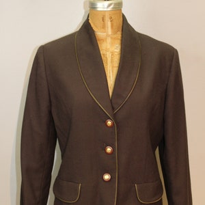 Vintage Brown Blazer with Gold Zipper detail