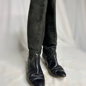 Black Suede and Leather Boots image 3