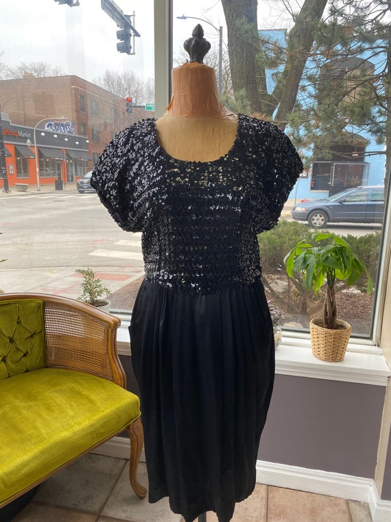 Black Sequin Top Dress
