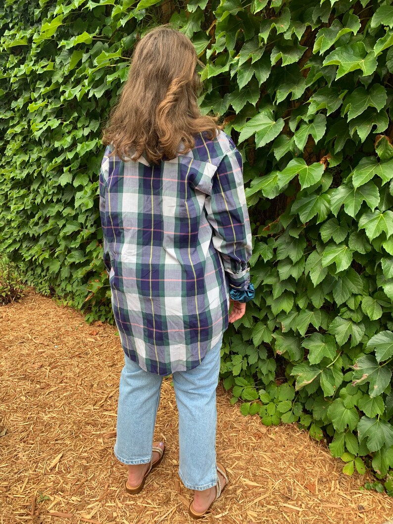 Retro Navy Plaid Shirt image 4