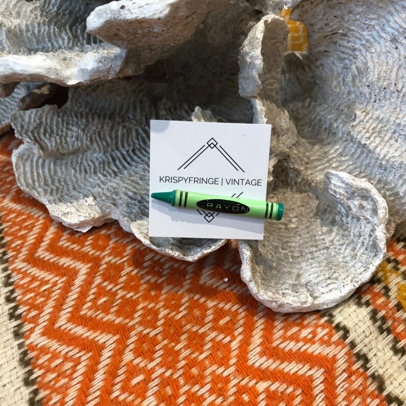Vintage unique green crayon pin