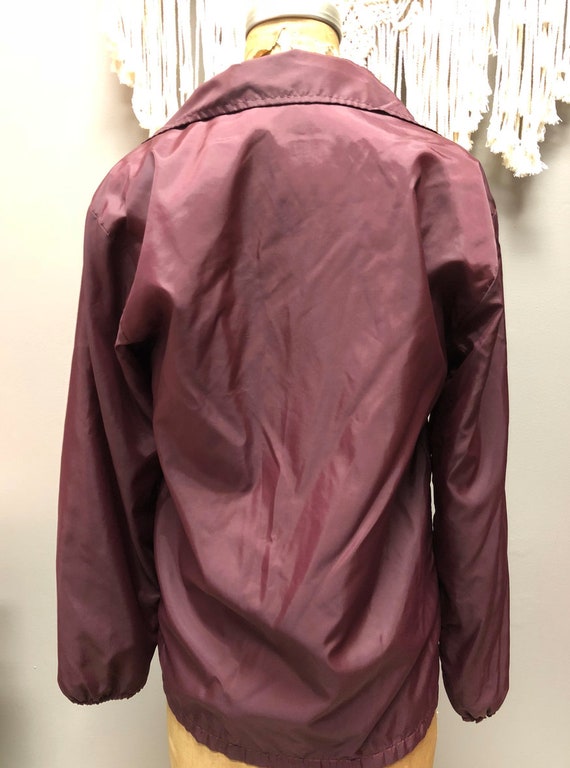 Vintage Maroon Hollywood Design Rain Coat- Windbr… - image 4