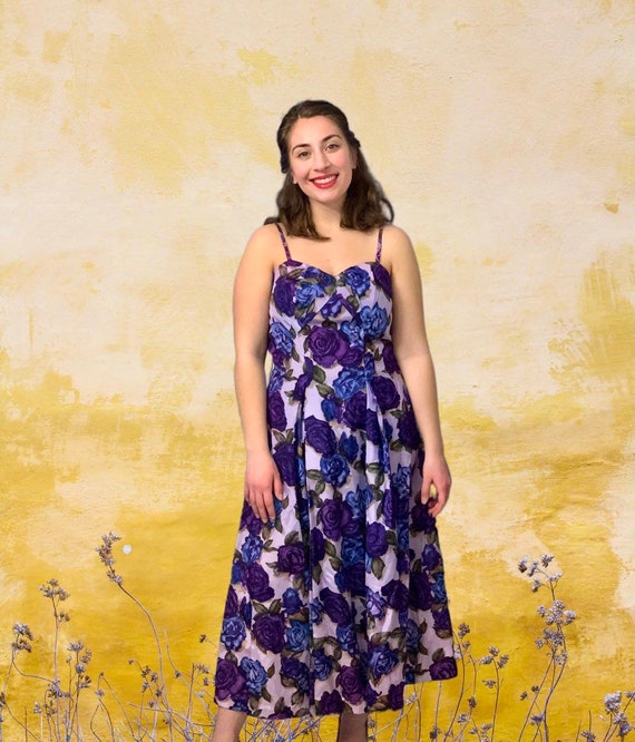 Purple Floral Dress - image 2