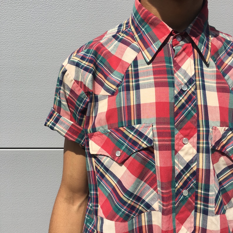 Vintage 1980/'s Multi Colored Short Sleeve Button Up