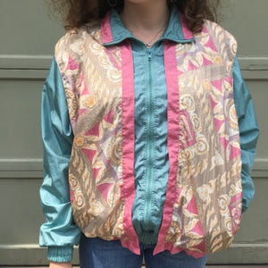 Vintage 1990&#39;s Zip Up Pastel Windbreaker