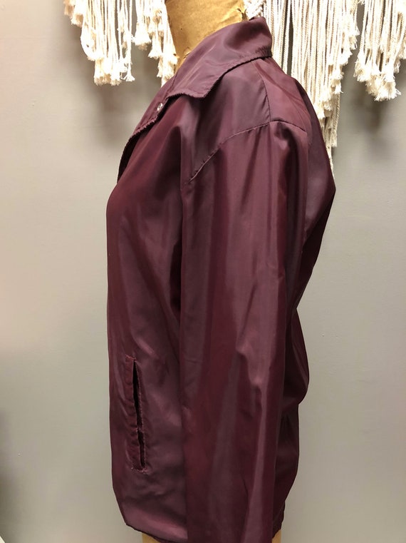 Vintage Maroon Hollywood Design Rain Coat- Windbr… - image 3