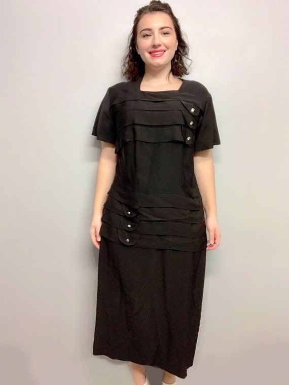 Vintage Maxi Black Dress - image 2