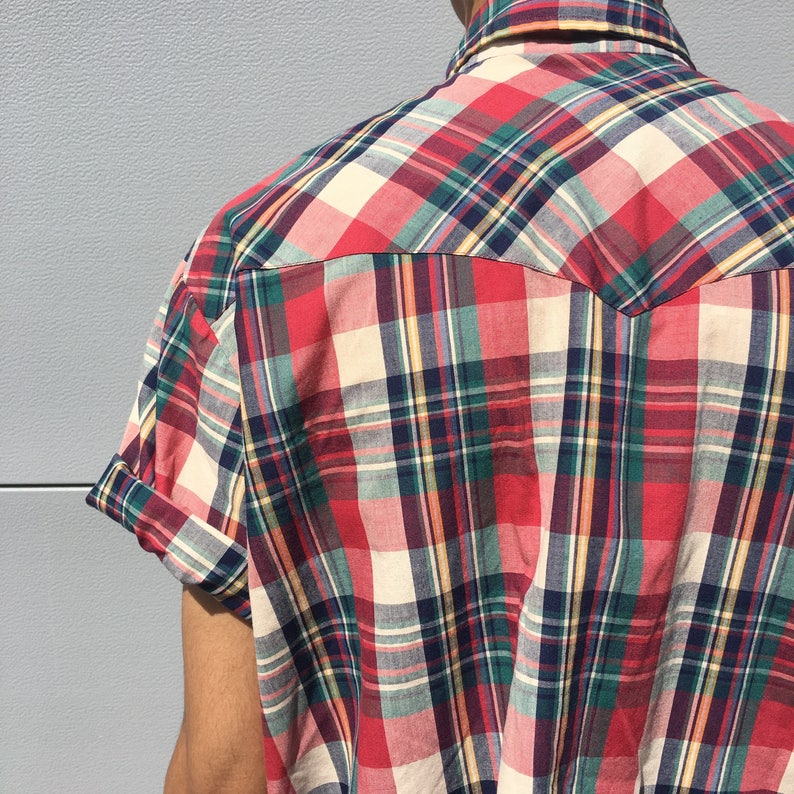 Vintage 1980/'s Multi Colored Short Sleeve Button Up
