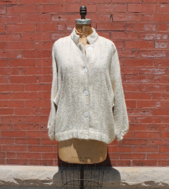 Vintage Cream Collard Cardigan